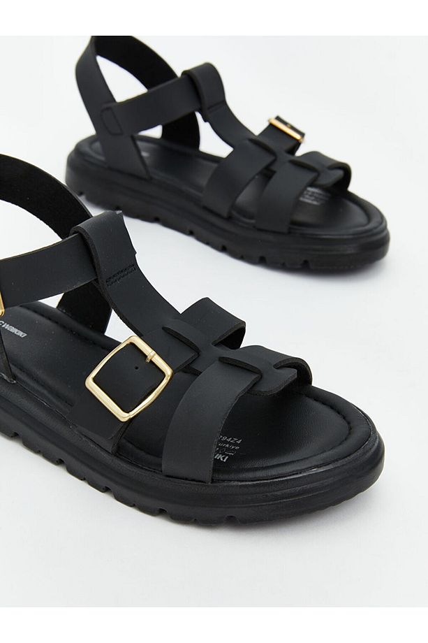 LCW STEPS Siyah Tokalı Kız Çocuk Sandalet - 3