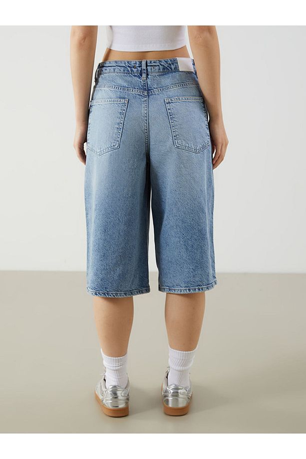 Bermuda Fit Kadın Jean Şort - 4