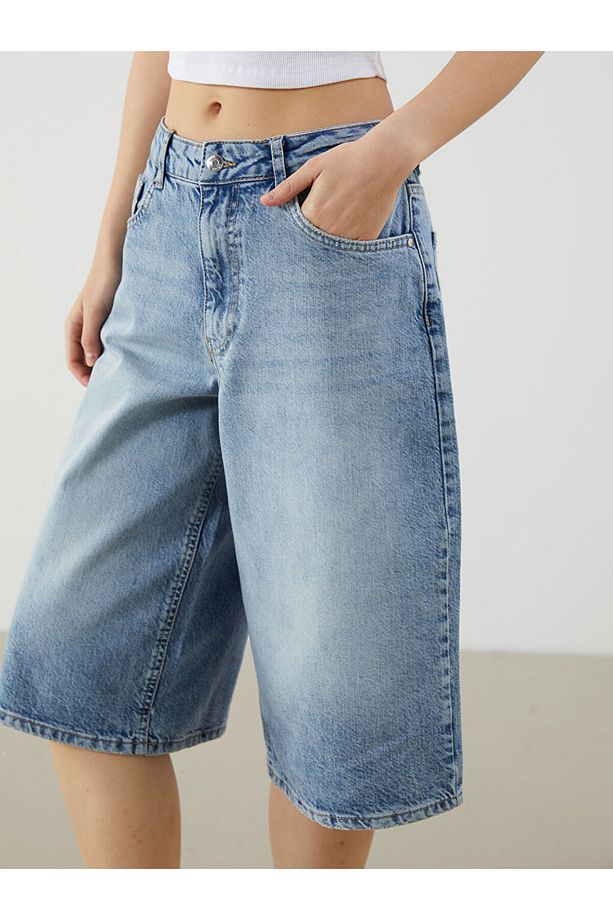 Bermuda Fit Kadın Jean Şort - 3