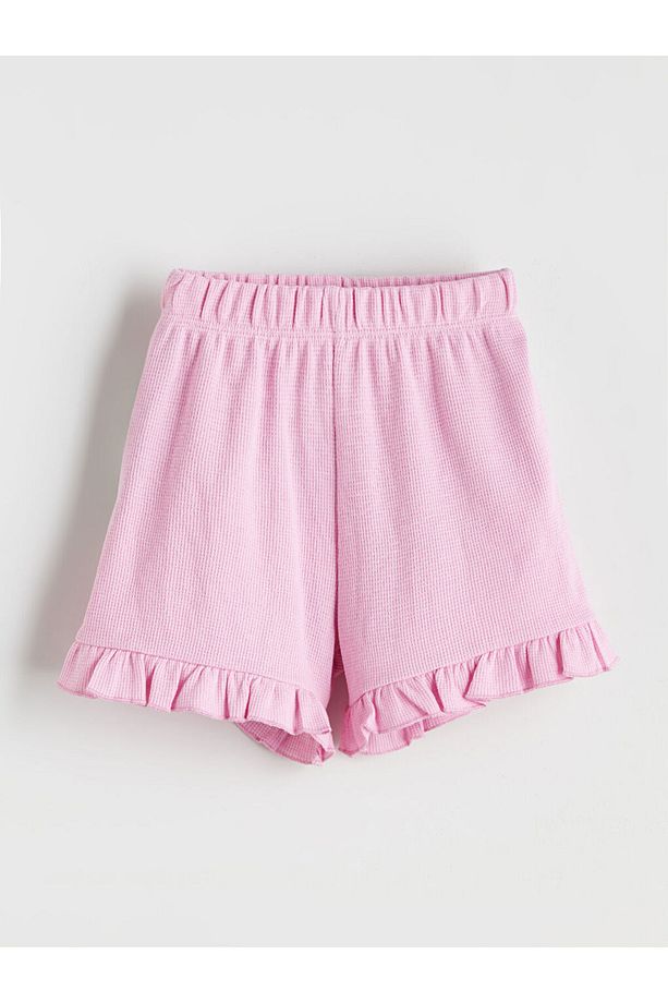 Beli Lastikli Basic Kız Bebek Şort 2'li - 4