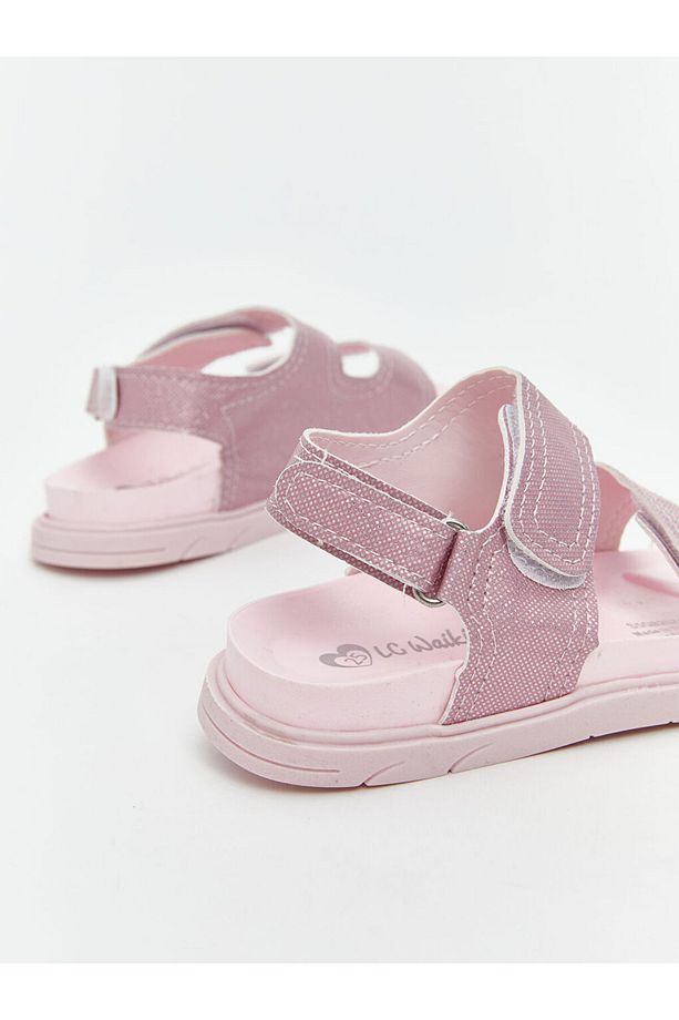 Pembe Çift Bantlı Cırt Cırtlı Kız Bebek Sandalet - 5