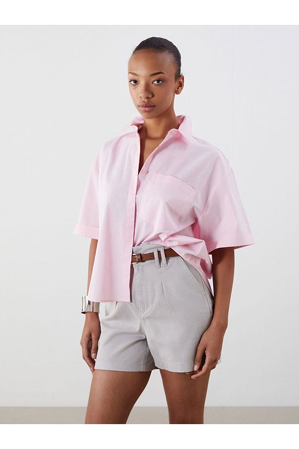 Oversize Poplin Kadın Gömlek - 1