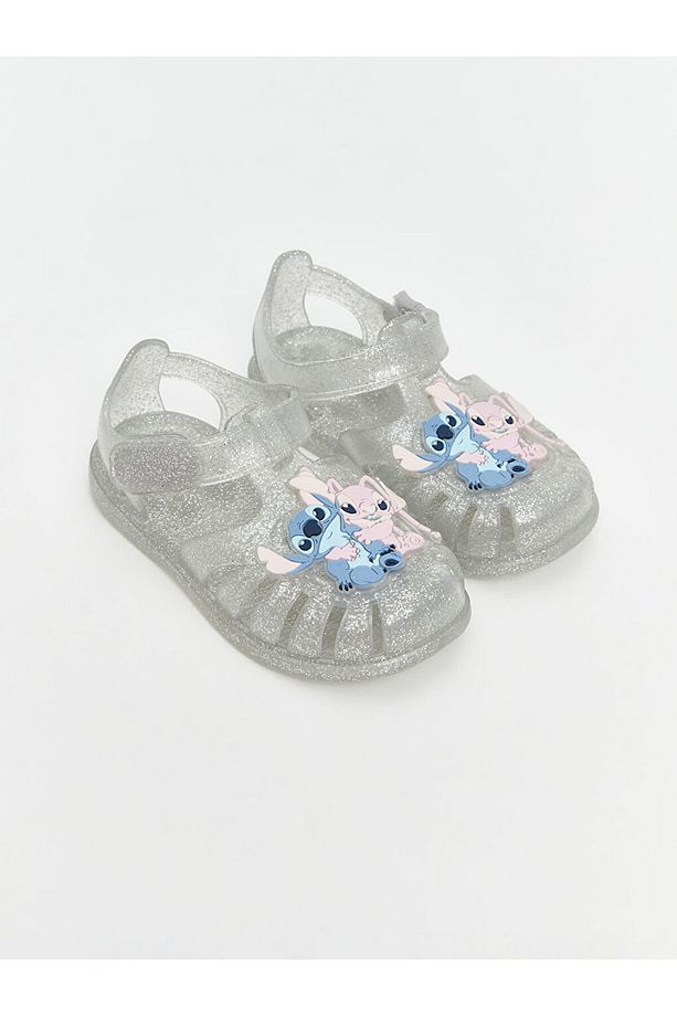 LCW STEPS Renksiz Lilo ve Stitch Baskılı Kız Bebek Plaj Sandaleti - 1