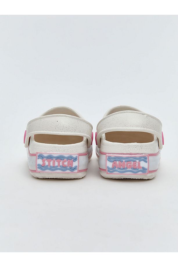 LCW STEPS Beyaz Lilo and Stitch Baskılı Tabanı Işıklı Kız Bebek Plaj Sandaleti - 6