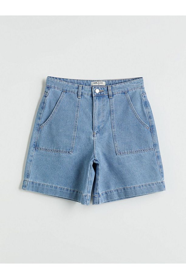 Bermuda Fit Kadın Jean Şort - 5