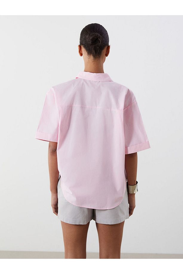 Oversize Poplin Kadın Gömlek - 4
