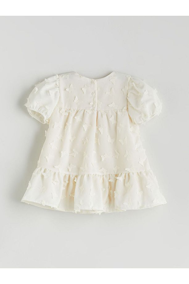 LCW baby Bej Kelebek Aplikeli Kız Bebek Elbise - 2