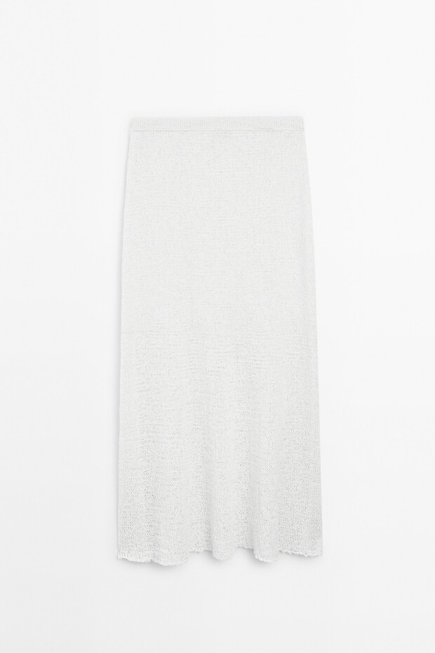 Pamuklu triko midi etek - 4
