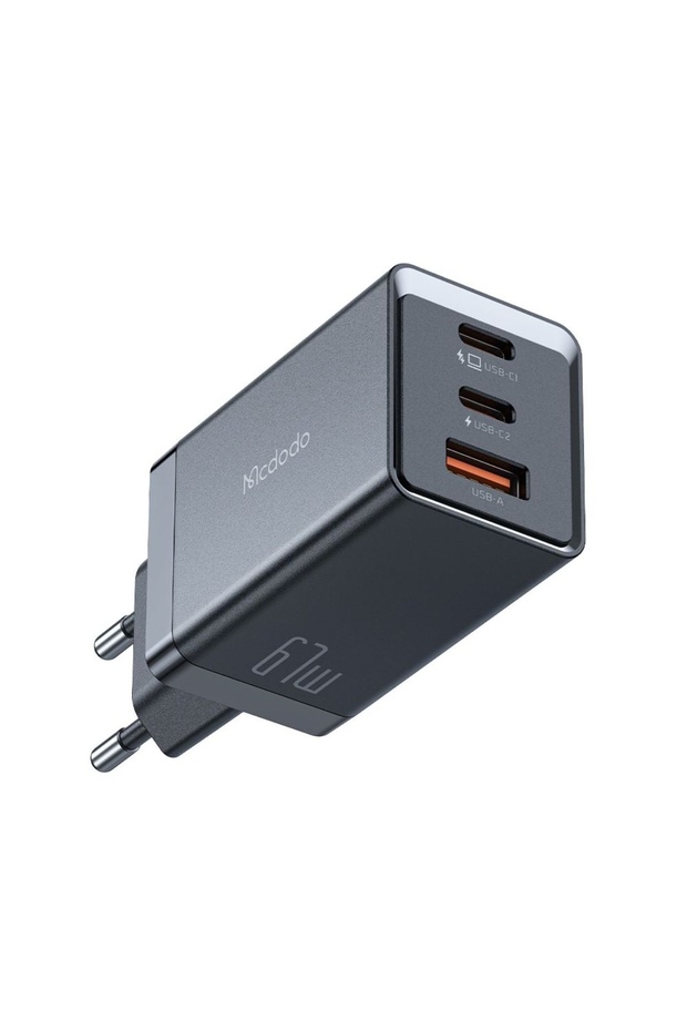 Incarcator Retea GaN5 Mini Pro Fast Charger 67W, Port 2xType-C+ 1xUSB-A, EU Plug, Black - 1