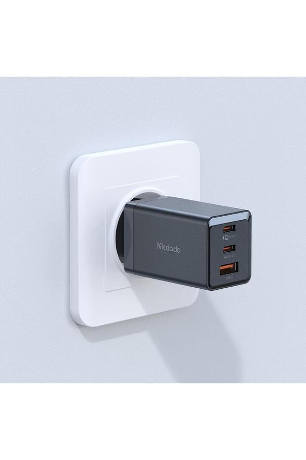 Incarcator Retea GaN5 Mini Pro Fast Charger 67W, Port 2xType-C+ 1xUSB-A, EU Plug, Black - 3