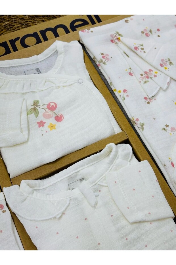 Newborn Hospital Release Set of 10 Summer Muslin Cherry Special Fabric Fruit Patterned Colors and Varieties --2126---*