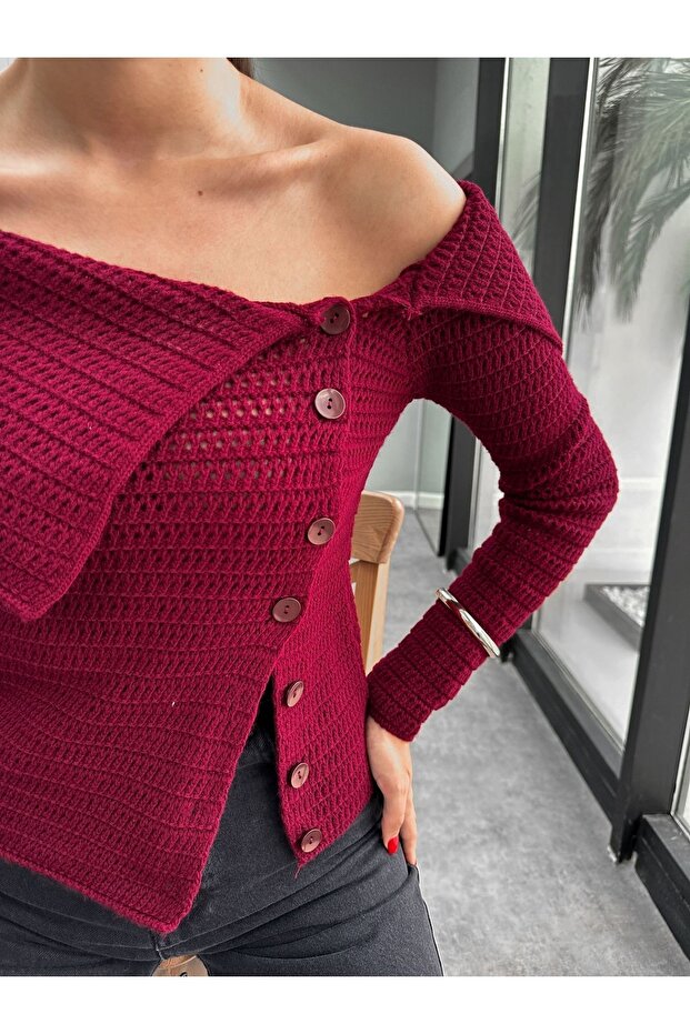 Плетен кардиган с лодка - 2