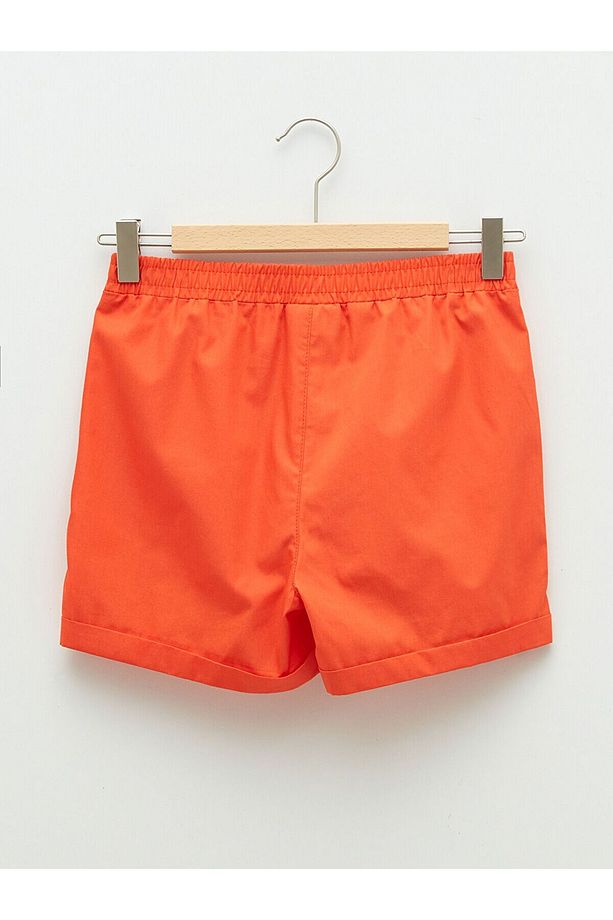 Beli Lastikli Basic Poplin Kız Çocuk Şort - 2
