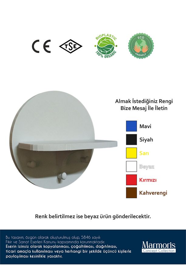 Raflı Duvar Anahtarlığı - Hol İçin Dekoratif Anahtar Askılığı - Dekoratif Kapı Yanı Anahtarlık - 6