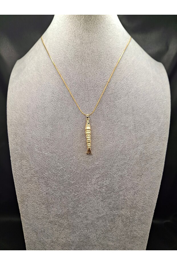 Gold Color Moving Fish Model Steel Necklace