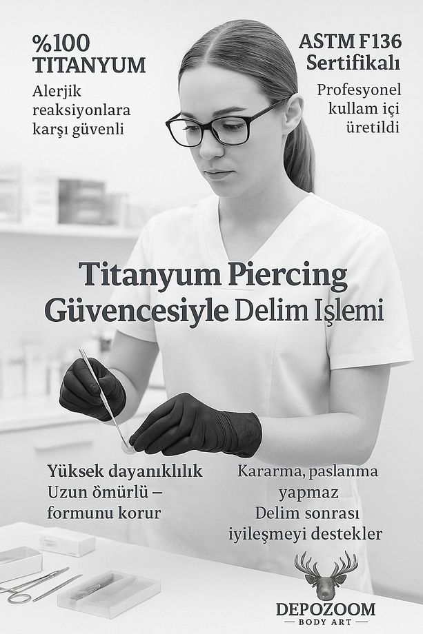 Titanyum Flatback Tragus Helix Conch Flat kıkırdak ZİRKON Piercing 100%TT-20 - 2