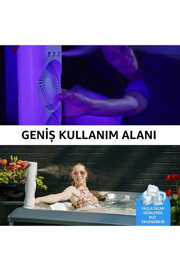 Yeni Model Taşınabilir Klima Sulu Klima ve Buzlu Serinletici Vantilatör - 8