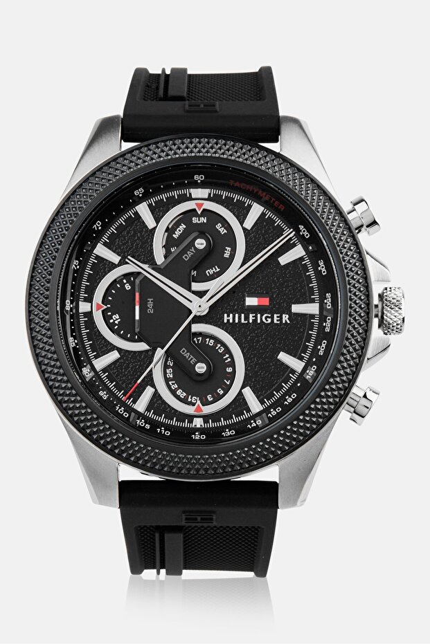 Men 1792082 Analog Silicone Watch 46 Mm, Black