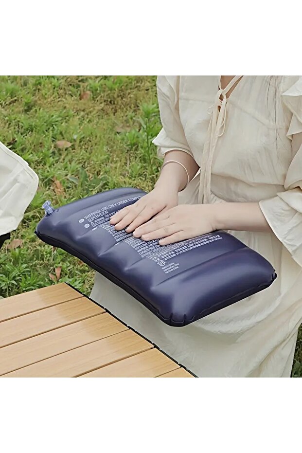 2 Inflatable Rectangular Pillow, Overlapping Design, Suitable for Camping, Travel, Sleeping Pad, Random Colors - 3