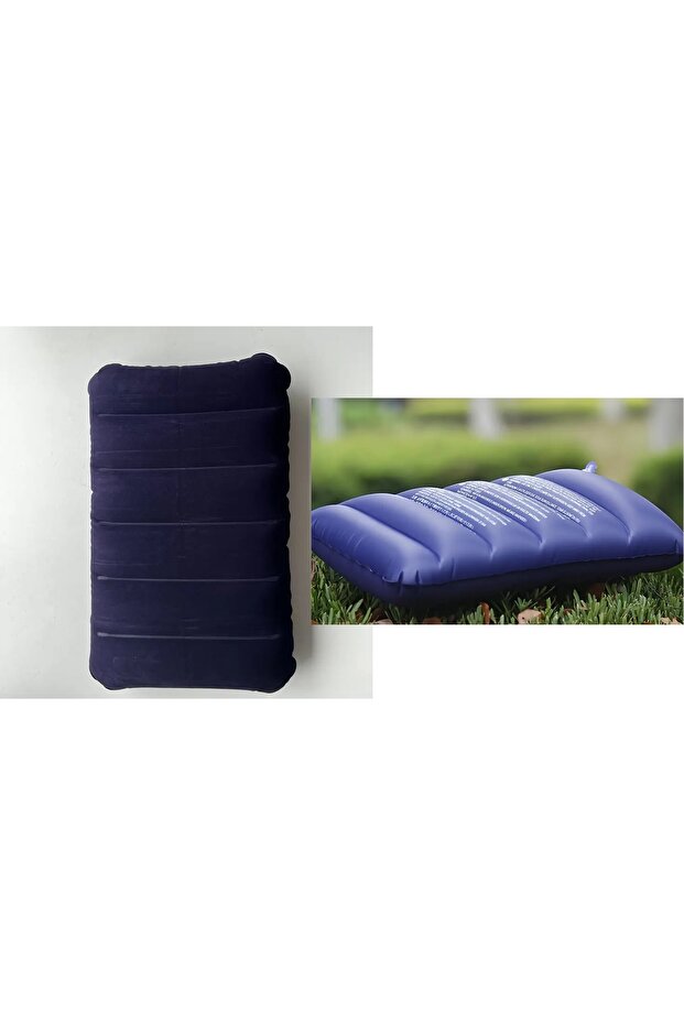 2 Inflatable Rectangular Pillow, Overlapping Design, Suitable for Camping, Travel, Sleeping Pad, Random Colors - 5