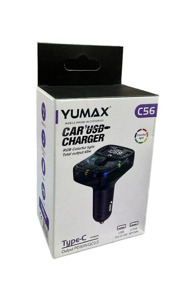 Bluetooth Fm Transmitter Araç Kiti C-56| 30w Hızlı Şarj, Oto Çakmaklık, Usb Type-c, Mp3 Çalar, Radyo - 8