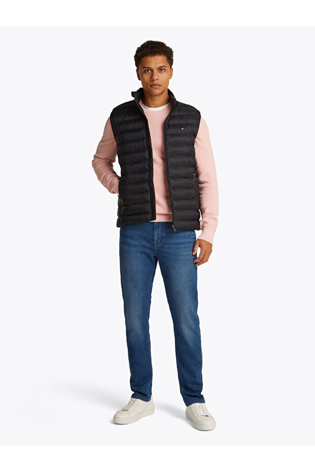 Men Black Packable Quilted Gilet Vest - 2