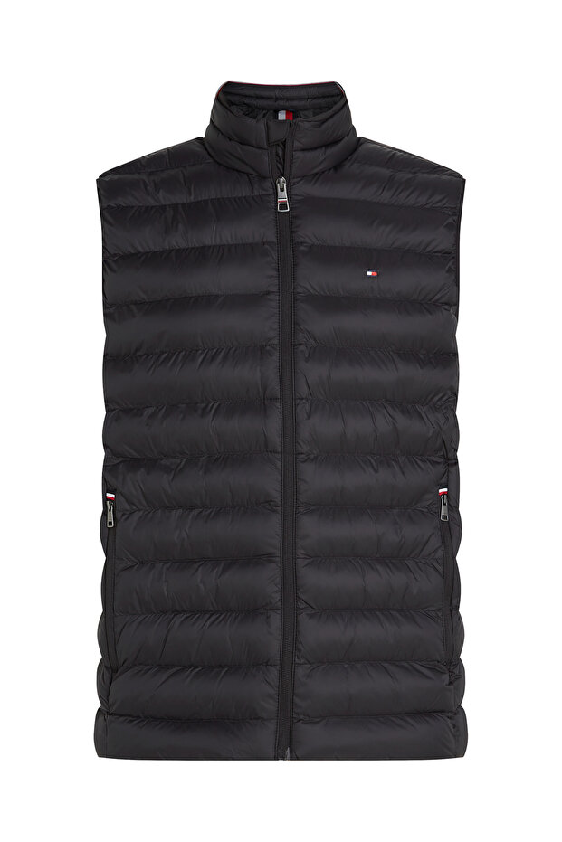 Men Black Packable Quilted Gilet Vest - 5