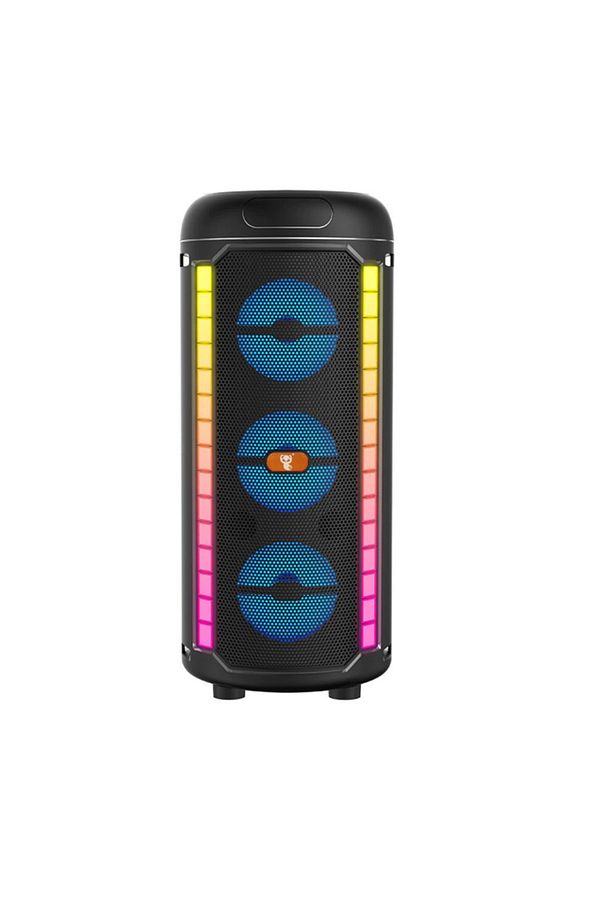 Bluetooth Hoparlör Parti Hoparlörü Işıklı Ses Bombası Radyo Usb Tf Kart Girişli Mikrofon Hediyeli - 6