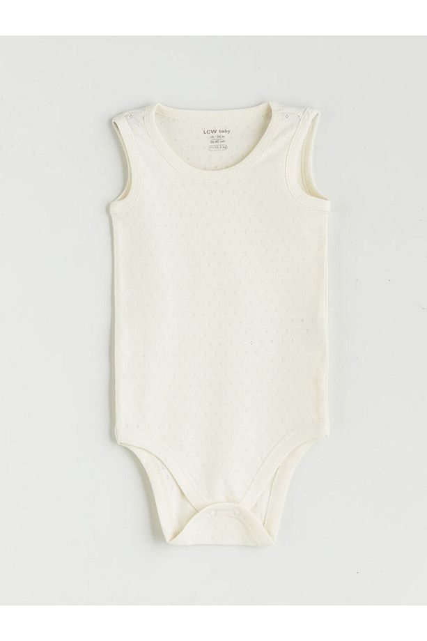 LCW baby Ekru Basic Erkek Bebek Çıtçıtlı Body 3'lü - 2