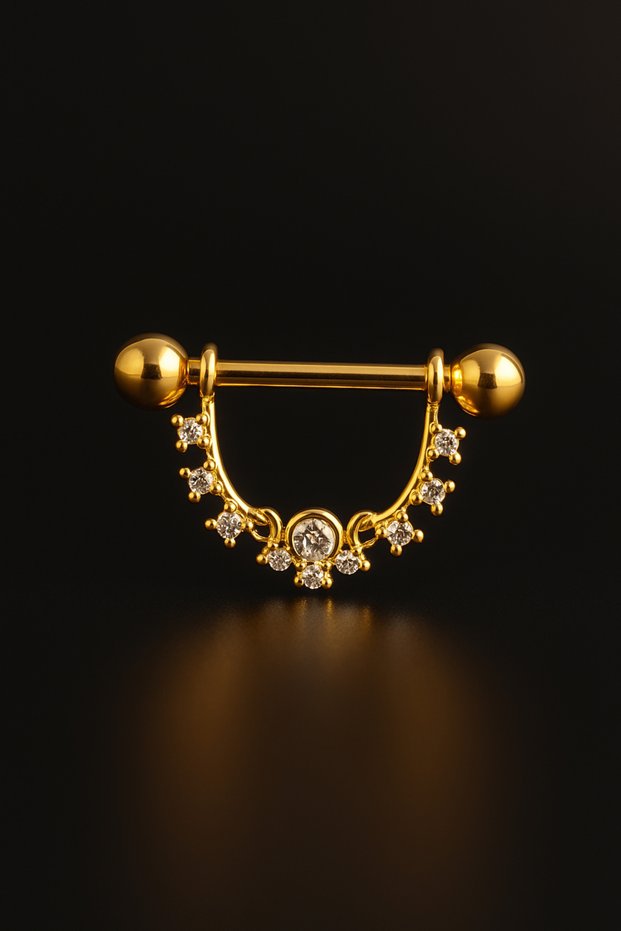 Yıldız Çelik Göğsün Uçu (Nipple) Piercing