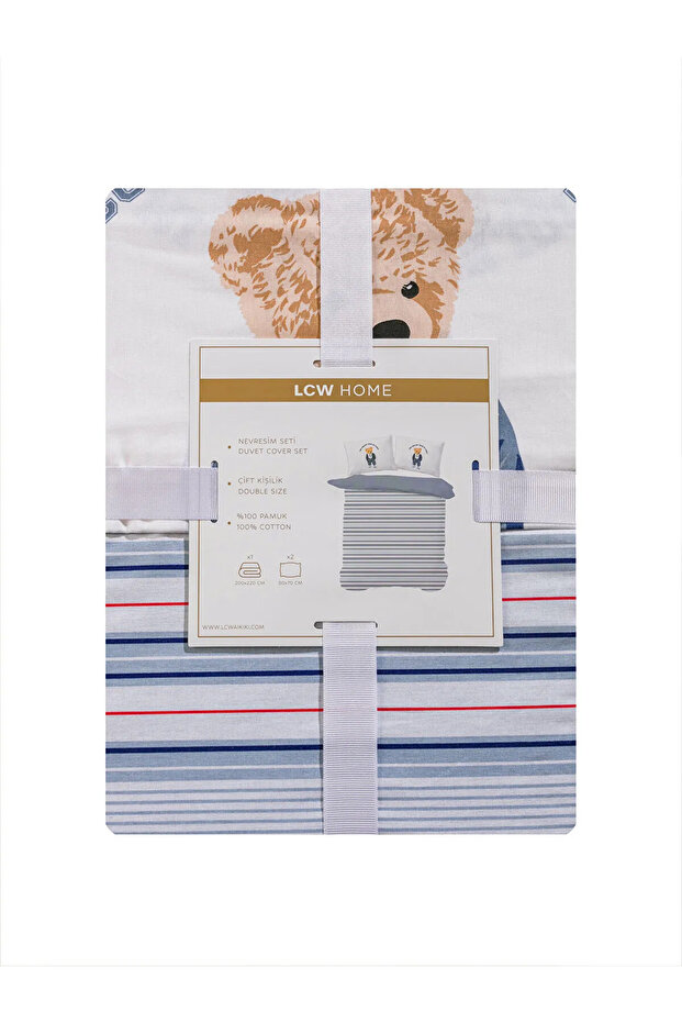 Bear Teddy Printed Double Duvet Cover Set