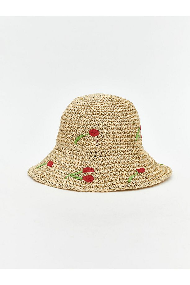 LCW ACCESSORIES Bej Kadın Hasır Bucket Şapka - 1