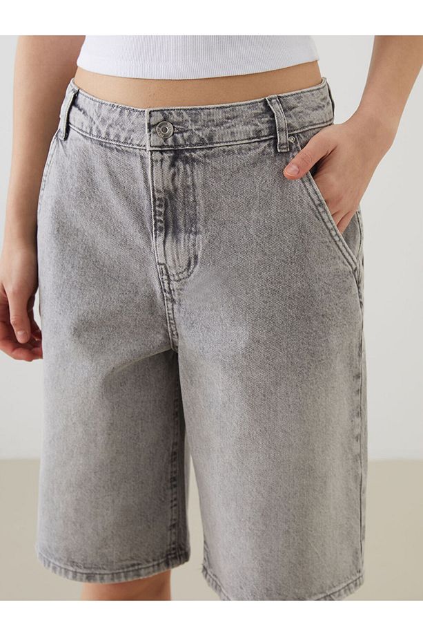 LCW Bermuda Fit Kadın Jean Şort - 3