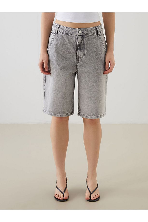 LCW Bermuda Fit Kadın Jean Şort - 2