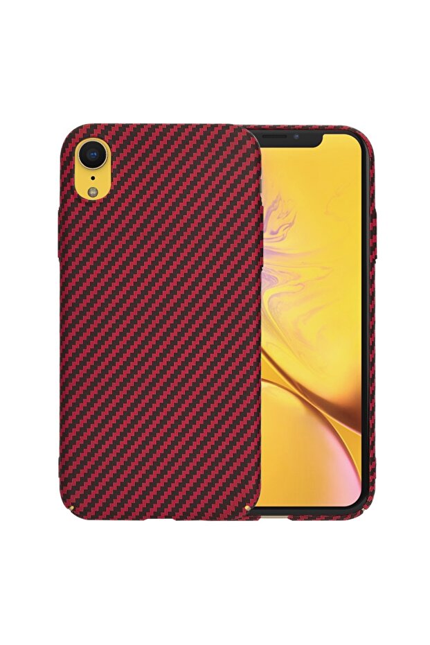 IPhone XR Case - Techsuit Carbonite FiberShell - Red - 1