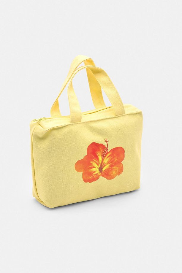Çiçekli mini tote çanta - 5
