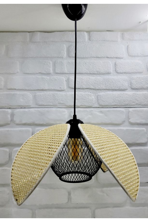 Hasır Hazeran Rattan Palmiye Model Bohem Salon Oturma Odası Hol Cafe Restaurant Tekli Sarkıt Avize - 4