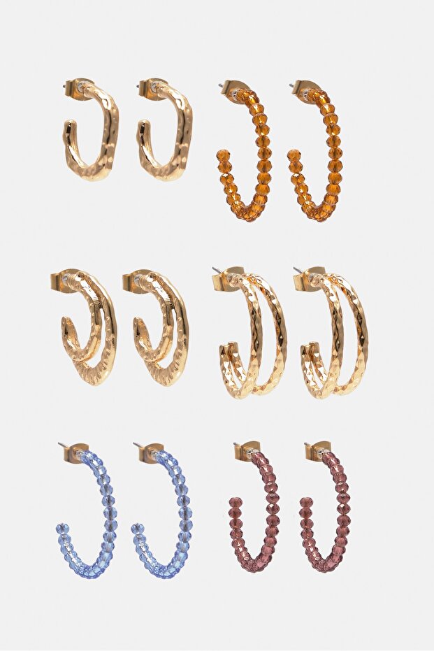 6'lı paket halka küpe - 1