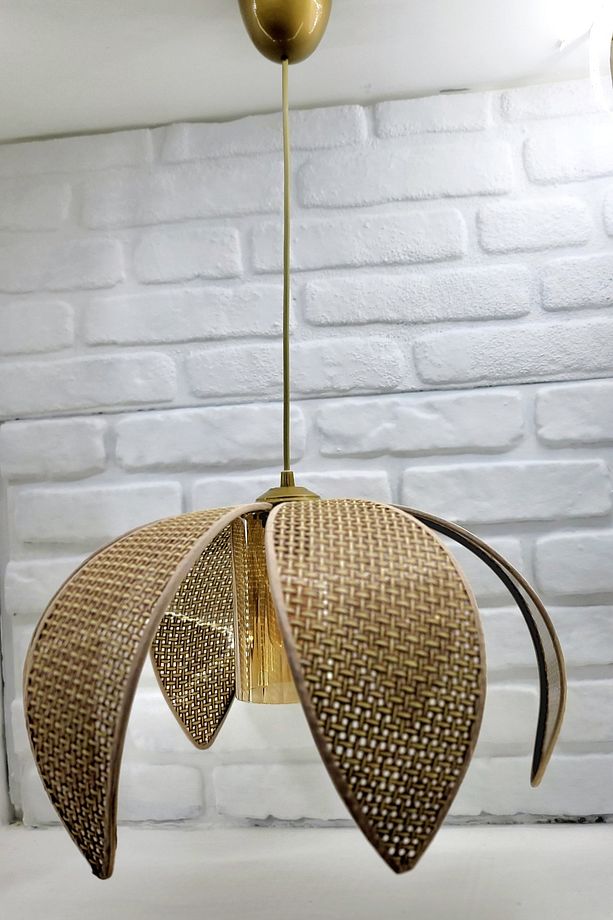 Hasır Hazeran Rattan Palmiye Model Bohem Salon Oturma Odası Hol Cafe Restaurant Tekli Sarkıt Avize - 4