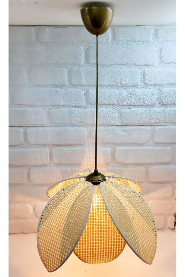 Hasır Hazeran Rattan Palmiye Model Bohem Salon Oturma Odası Hol Cafe Restaurant Tekli Sarkıt Avize - 7