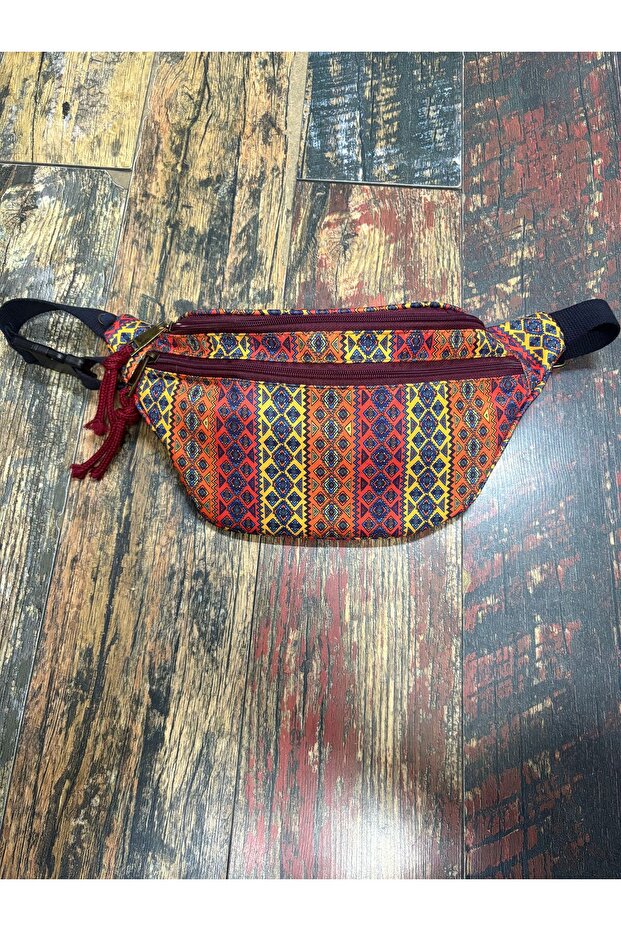 Ethnic Authentic 2 Compartment Waist Bag Waterproof Daily Travel Use