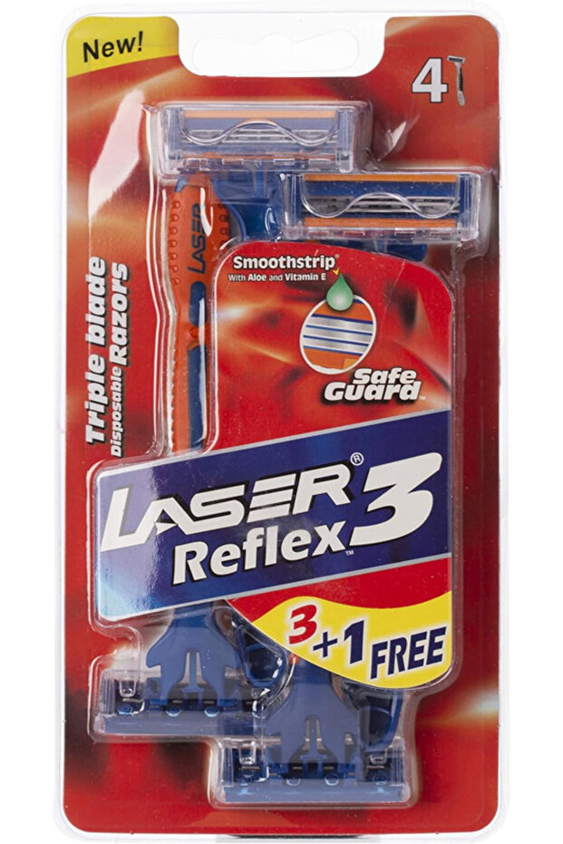 Reflex 3 Three Blade Disposable Shaving Razor-4 Pieces