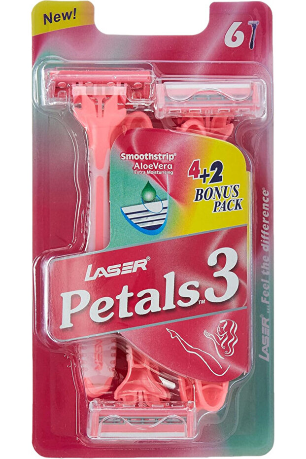 Petals 3 Three Blade Disposable Shaving Razor for Women-6 Pieces