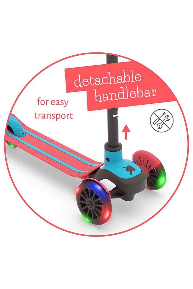 Işıklı Scotti Glow 3 Tekerlekli Kırmızı Scooter - 6