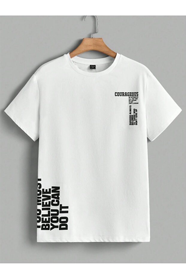 Unisex Men/Women Belıeve Custom Printed Oversize Cotton T-Shirt