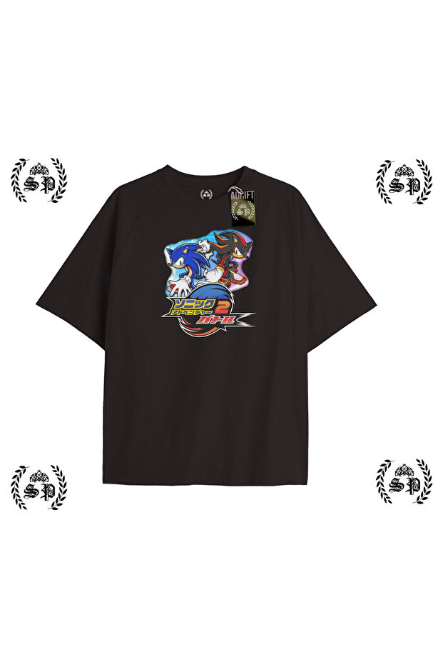 Y2K Sonicc Printed Black T-Shirt