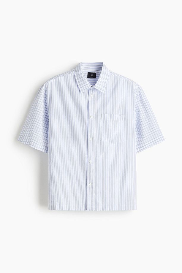 Kısa ve Geniş Poplin Gömlek Regular Fit - 5