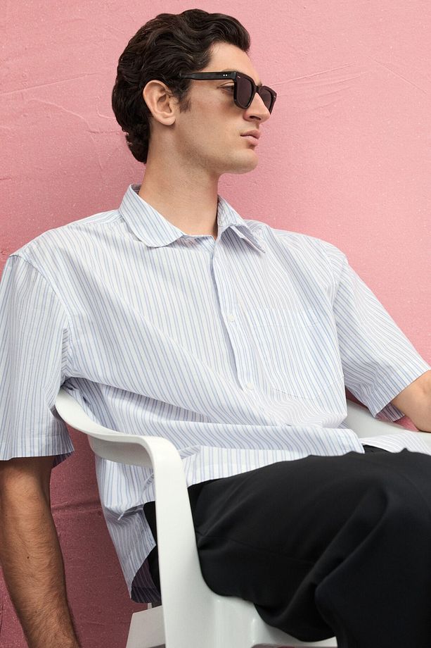 Kısa ve Geniş Poplin Gömlek Regular Fit - 2