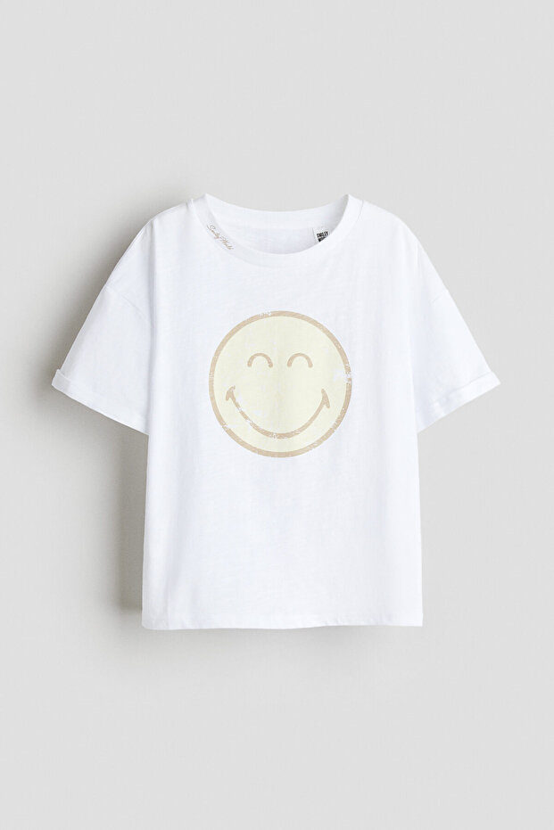 Baskılı Oversize Tişört - 1