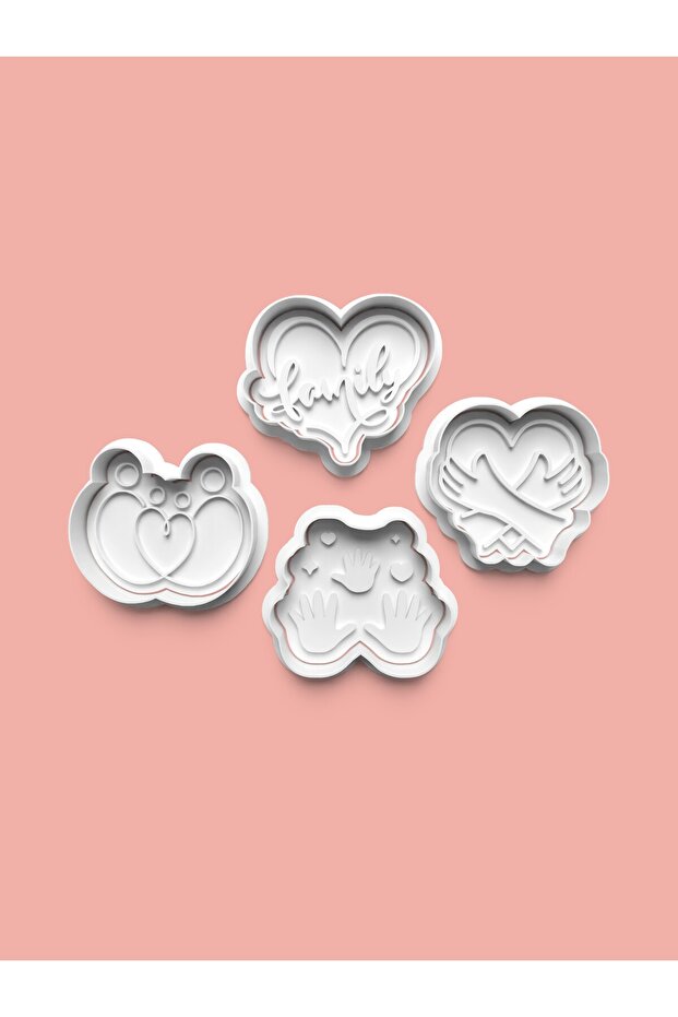 Family Theme Cookie Mold and Sugar Dough Mold Set of 4 0674-Set
